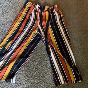Orange yellow white and black cute pants
